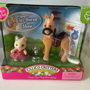 calico critters sylvanian families rare htf willow & carly horse show